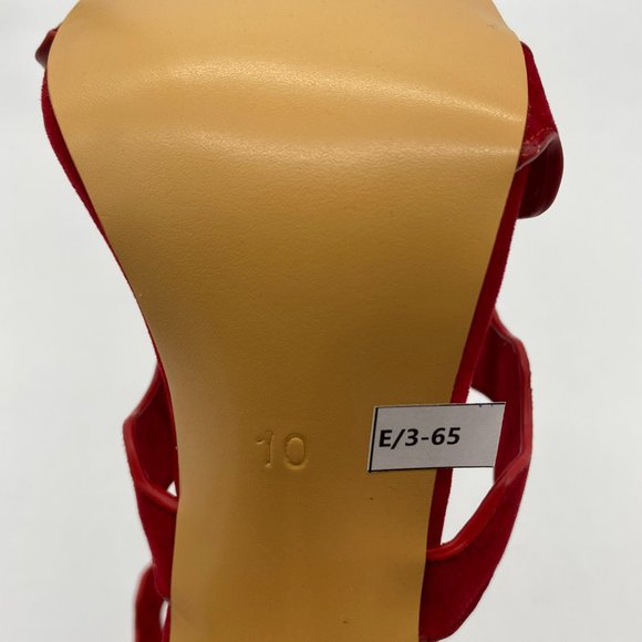 FSJ Hot Open Toe Strappy Heeled Sandal Suede Dress - Picture 10 of 12